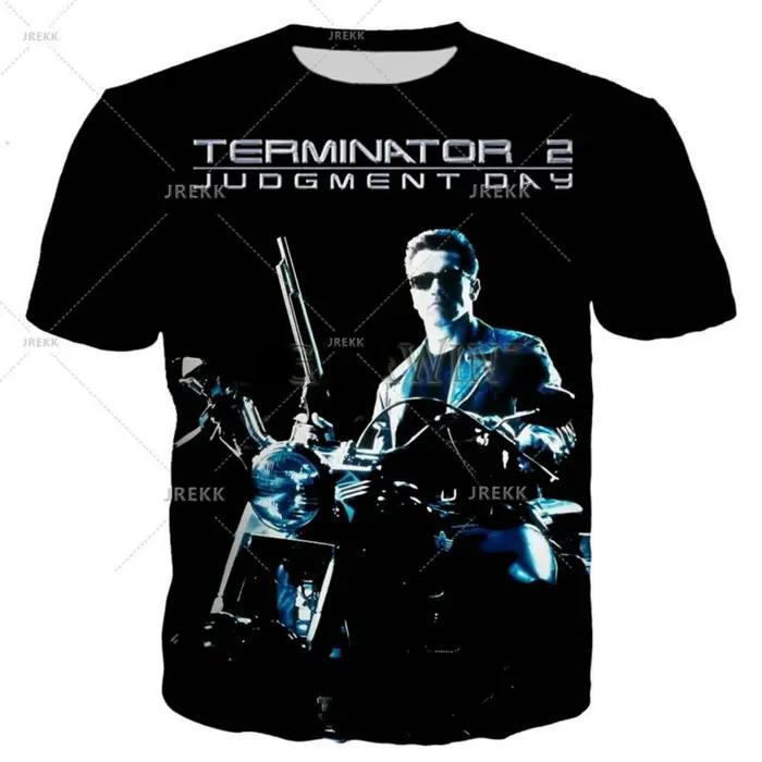 T-shirt Arnold Schwarzenegger Terminator, film de mode, pour hommes et femmes, streetwear 3D, hauts 