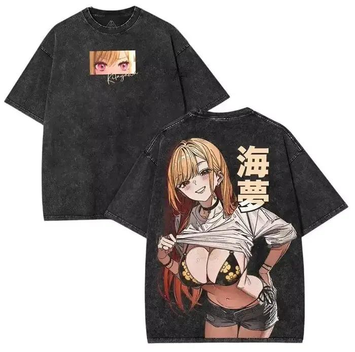 T-shirt My Dress-Up Darling Marin pour homme, vêtements mignons, style anime vintage, t-shirt oversi