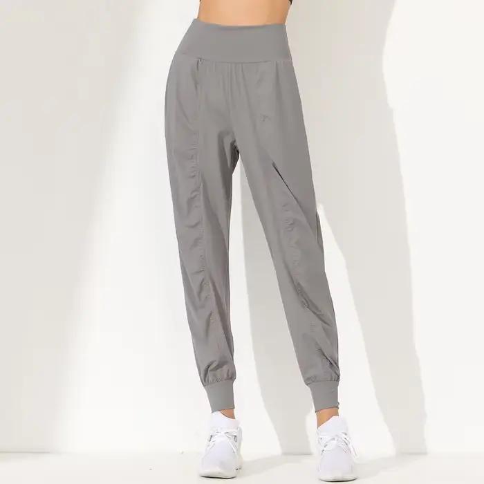 Pantalon de Yoga ample, Slim, séchage rapide, ourlet plissé, lié, course à pied, Fitness, poches Cap
