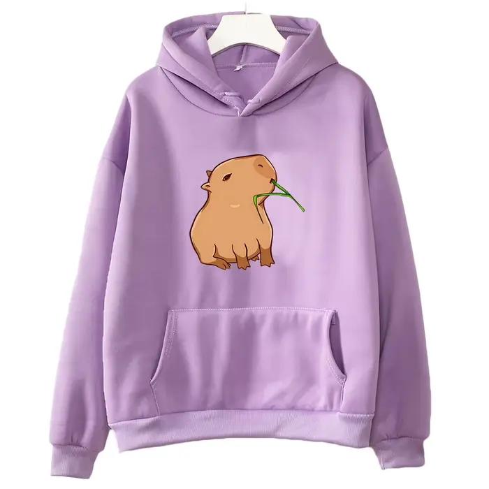 Sweat à capuche unisexe Capybara imprimé Kawaii pour hommes et femmes, mode automne et hiver, occasion shopping et détente