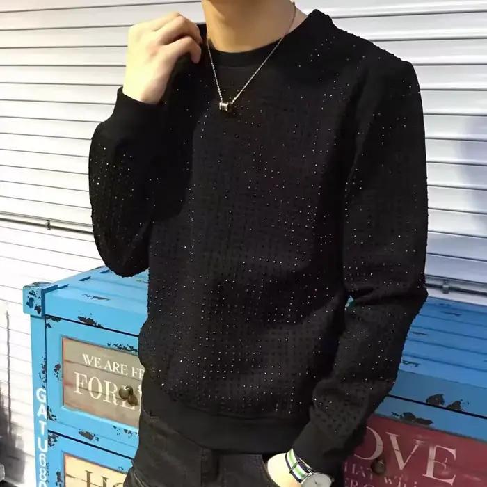 Pull à col rond à manches longues pour hommes