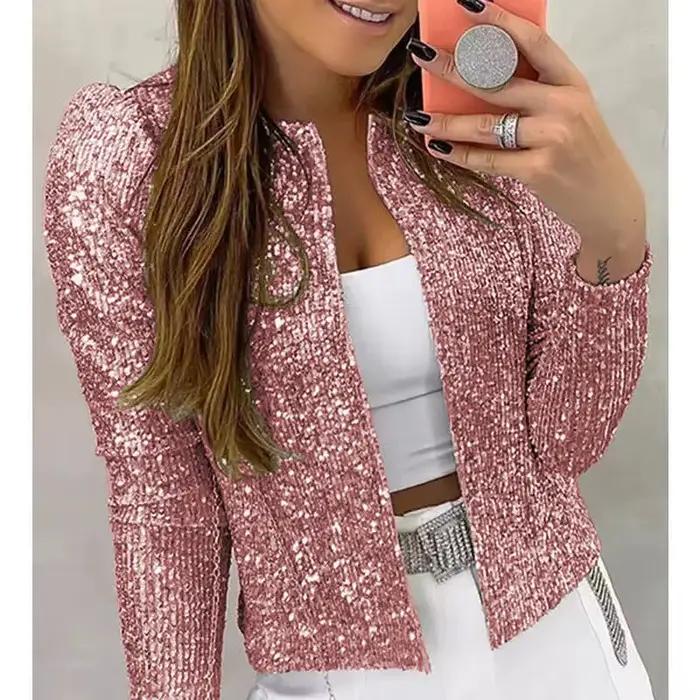 Veste scintillante à paillettes pour femmes