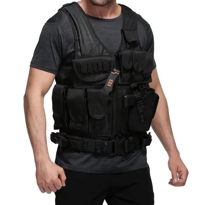 Veste réglable gilet tactique multi-poches CS jeu Airsoft entraînement