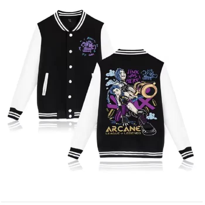 Arcane/Jinx-Veste de Baseball à Capuche pour Homme et Femme