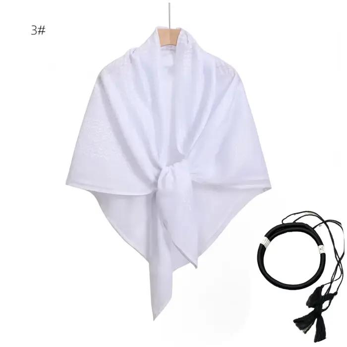 Arabe Shemagh musulman Keffiyeh tête enveloppement tactique désert tête cou écharpe militaire châle arabe écharpe chapeaux avec corde Agal