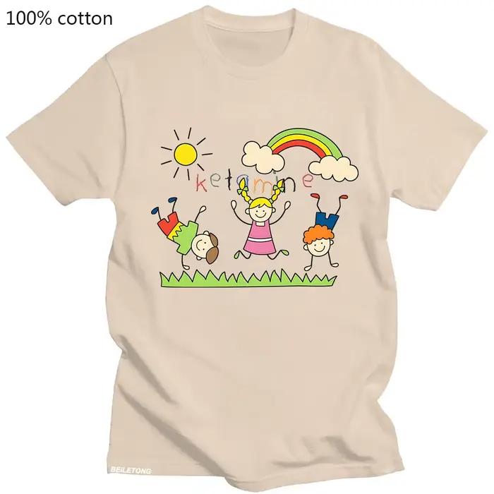 KETAMINE T Shirt Horse Y2k Graphic Tees Oversized T-shirts for Women/Men Clothing Harajuku Retro Tshirts 100% Cotton Streetwear