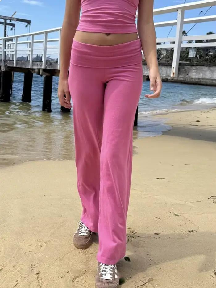 Pantalon de yoga skinny rose rouge pour femme