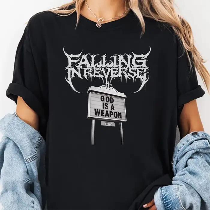 Falling in Reverse God Is A Weapon Tour t-shirts 2025 mode à manches courtes coton été
