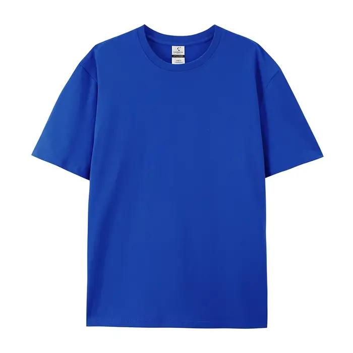 LOGO gratuit femmes et hommes Image personnalisée t-shirts 100% coton 220g gsm décontracté à manches courtes T-Shirt équipe d'entreprise vêtements de travail culturels