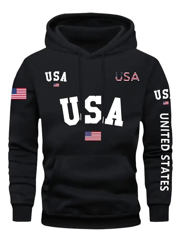 Sweat-shirt à capuche en polaire pour homme, coupe ample, imprimés géométriques, polyester, pour sorties quotidiennes automne hiver
