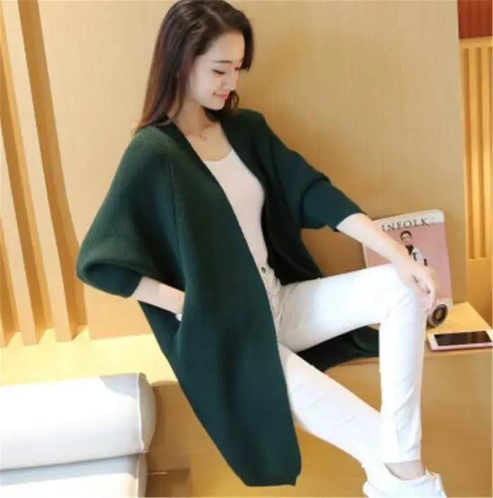 Cardigan long à manches chauve-souris pour femme