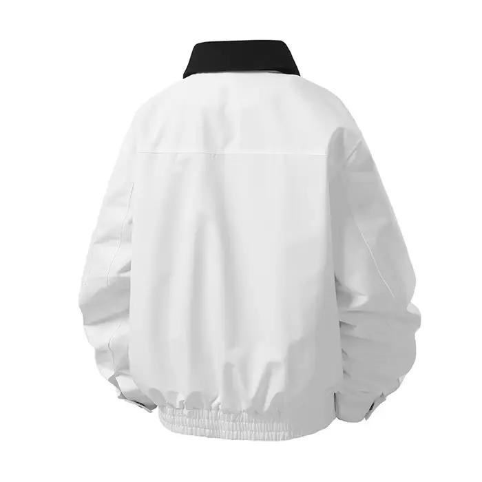 Veste de travail à col color block pour homme, printemps automne, pour sports de plein air, cyclisme, randonnée, style vintage américain, avec revers