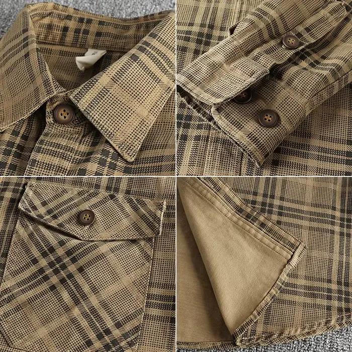 Chemise à carreaux en coton pour hommes