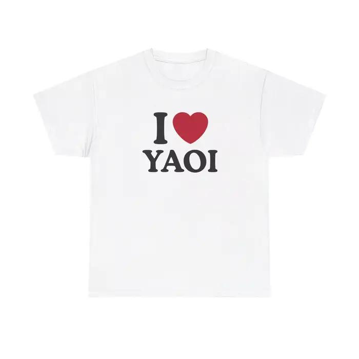 T-shirt en coton pur avec impression graphique Yaoi pour hommes et femmes, adapté aux quatre saisons et aux occasions quotidiennes