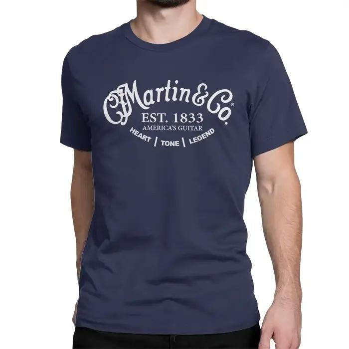2025 offre spéciale nouveau Martin & Co guitare lettre noir t-shirt pour hommes été décontracté ample à manches courtes