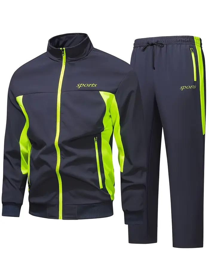 Costume pour hommes deux pièces survêtement printemps et automne veste à capuche de sport +