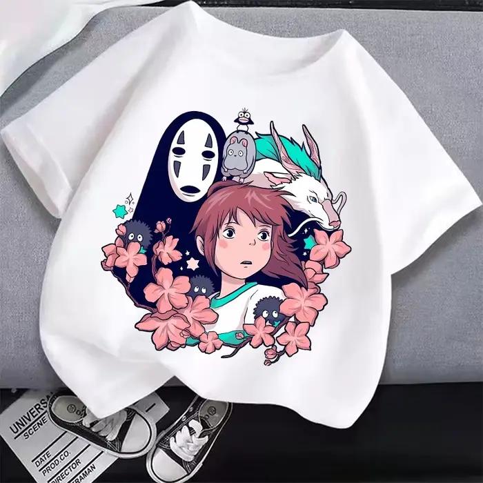 Totoro – haut en coton à manches courtes pour enfants, t-shirt imprimé de dessins animés Miyazakis, vêtements d'été, nouveau style, cadeau pour enfants