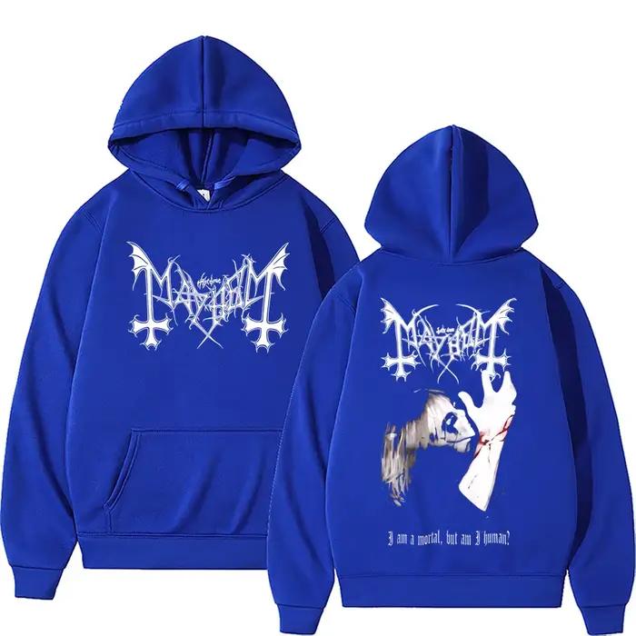 Sweat à capuche imprimé Death Black Metal Mayhem pour hommes et femmes