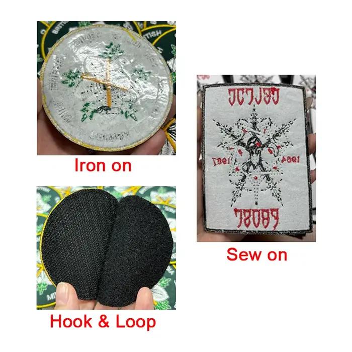 Patch brodé avec logo personnalisé, patchs tissés imprimés, design personnalisé, badge thermocollant à scratch pour la décoration de sacs à dos et de vestes