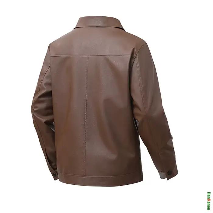 Veste en cuir coupe ample : confortable