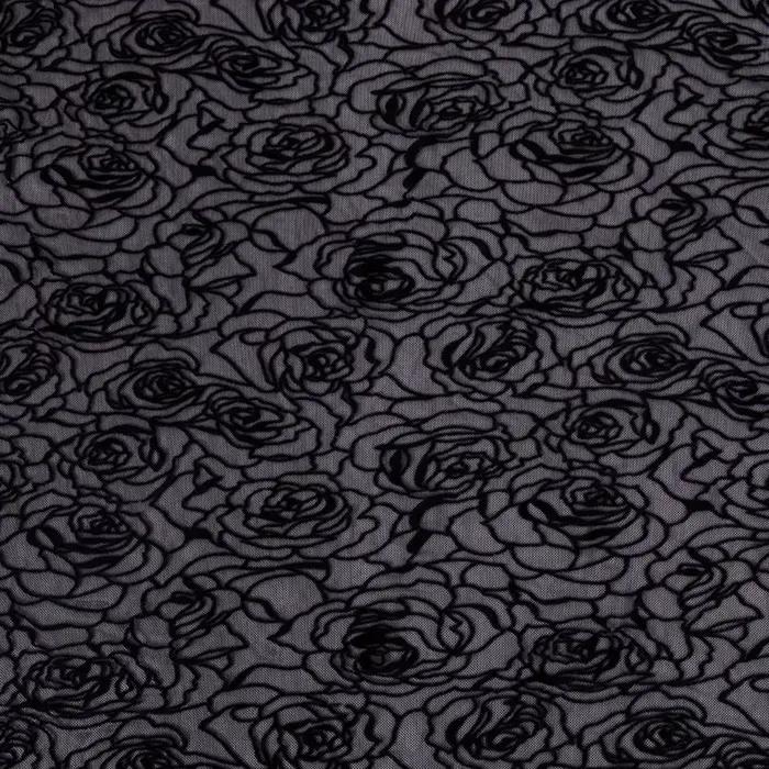 Tissu en dentelle rose creuse brodée, maille de flocage, maille commissionnée, couture de vêtements bricolage, 1m x 1.45m