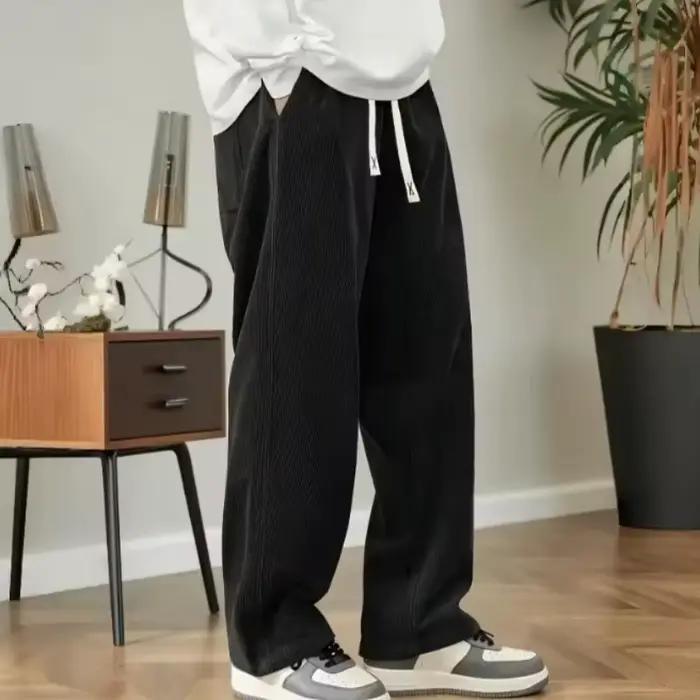 Pantalon décontracté en velours côtelé pour homme
