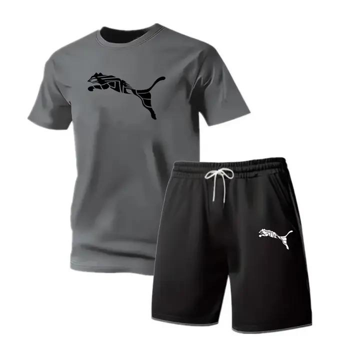 Ensemble deux pièces décontracté et tendance pour homme : T-shirt et short – Collection été 2026