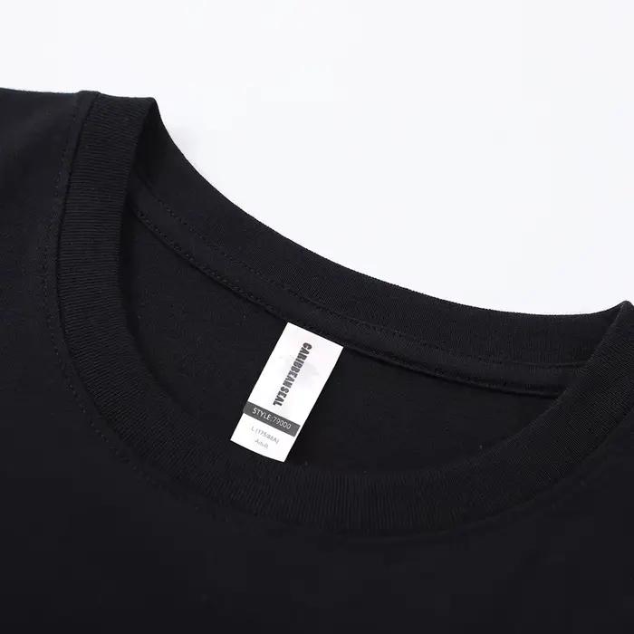 T-shirt à col rond en coton imprimé lettre blanche pour hommes