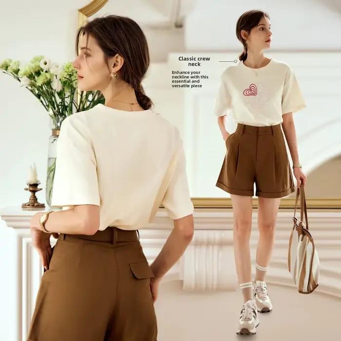 T-shirt brodé OLrain pour femme