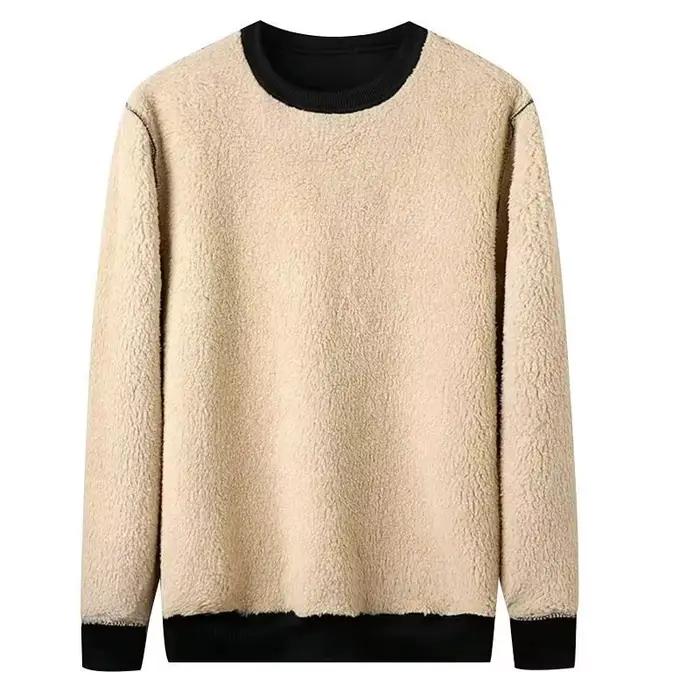 Sweat-shirt en molleton d'agneau pour homme