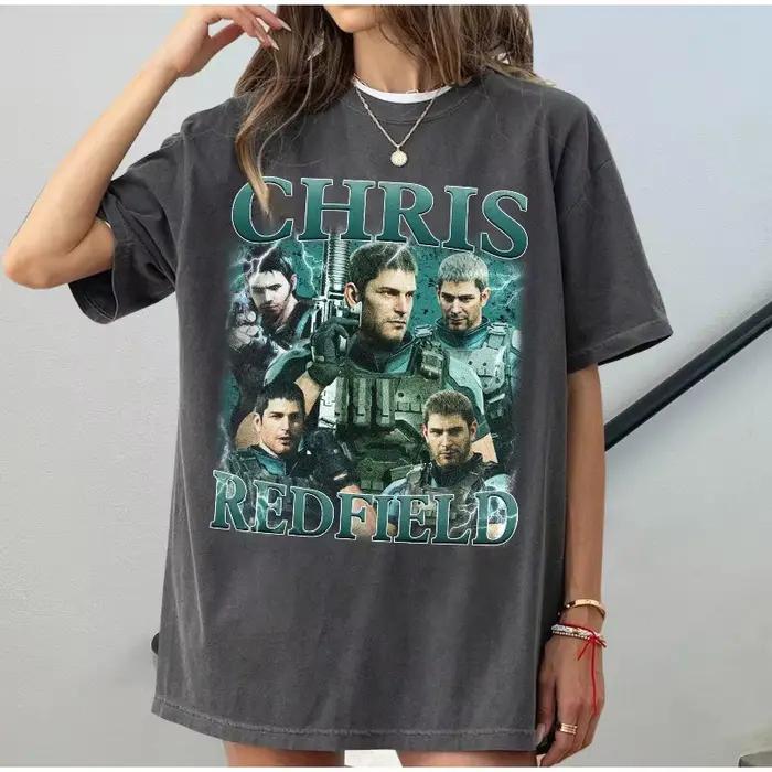 Chris Redfield Gaming imprimé T-shirt femme mode tendance haut printemps/été pur coton unisexe