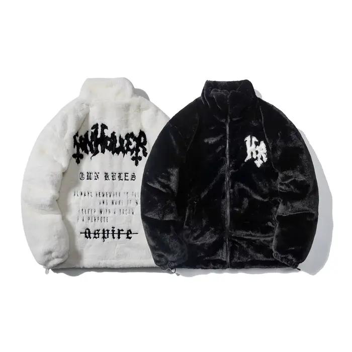 Manteau chaud brodé lettre Smile pour homme