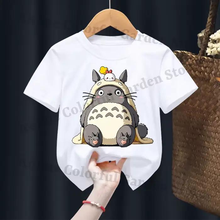 T-shirt à la mode pour enfants, imprimé dessin animé My Neighbor Totoro, haut à manches courtes pour garçons et filles, T-shirts de sport d'été, cadeaux