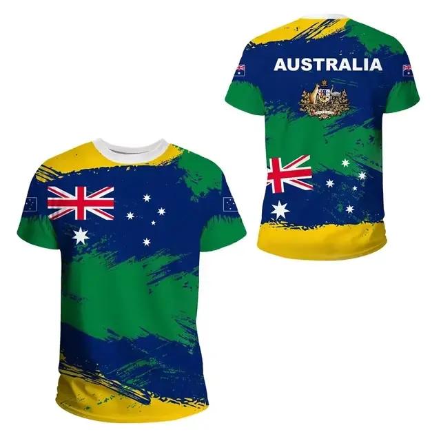 Australie T-Shirts drapeau australien emblème 3D imprimé Streetwear hommes femmes surdimensionné à manches courtes