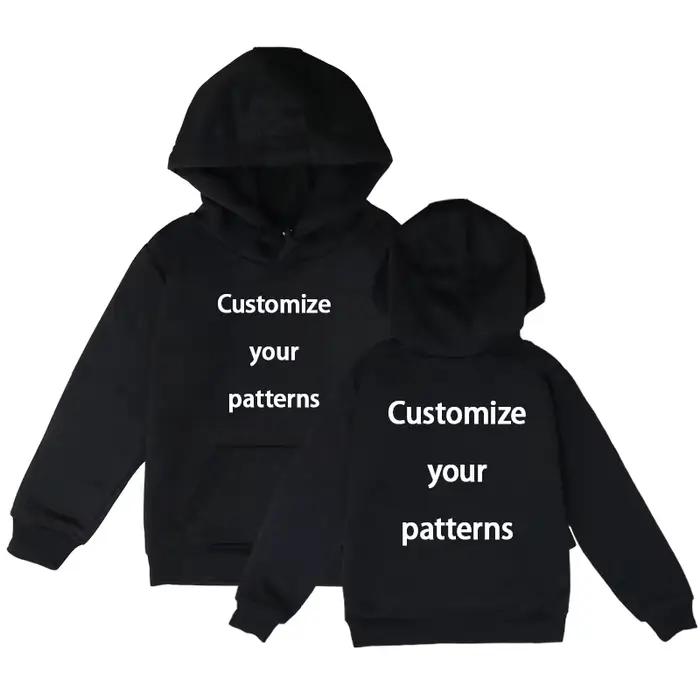 Personnalisez Votre Logo Motif Vêtements Enfants Fille Garçon DIY Amusant Décontracté Automne Hiver Sweat à Capuche
