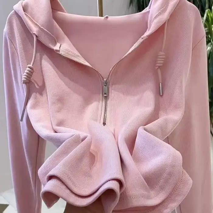 Sweat-shirt à capuche solide irrégulier pour femmes