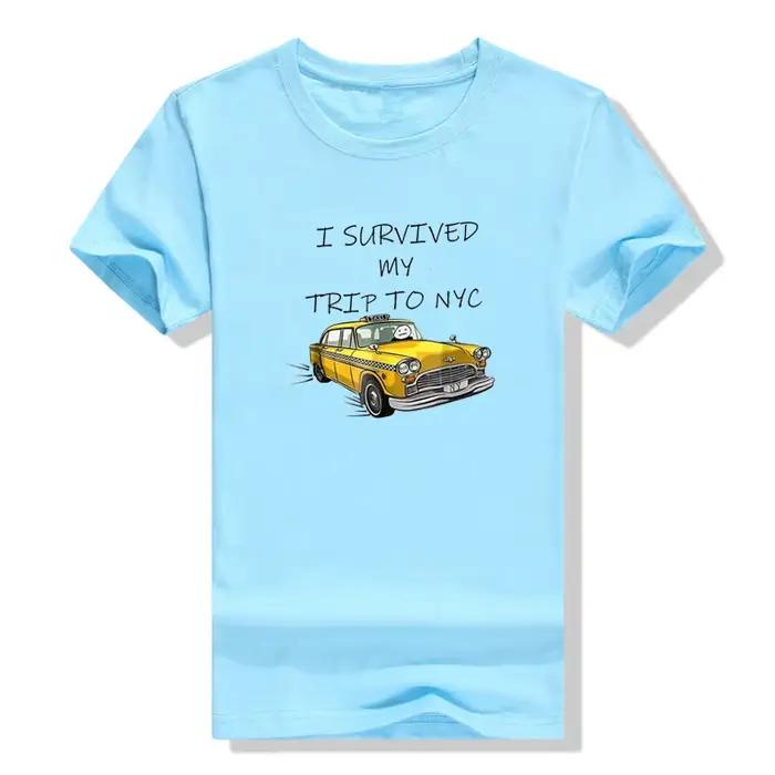 T-shirt graphique peint à la main NYC voyage femme couleurs variées occassions multiples