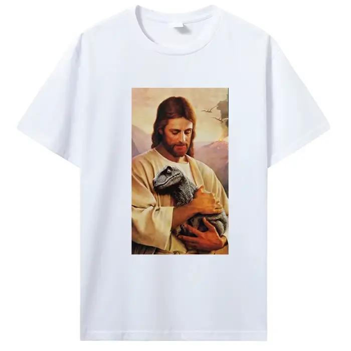 T-shirt de musculation pour homme, crossfit noir, fitness, Jesus Is My Spotter, pur, streetwear