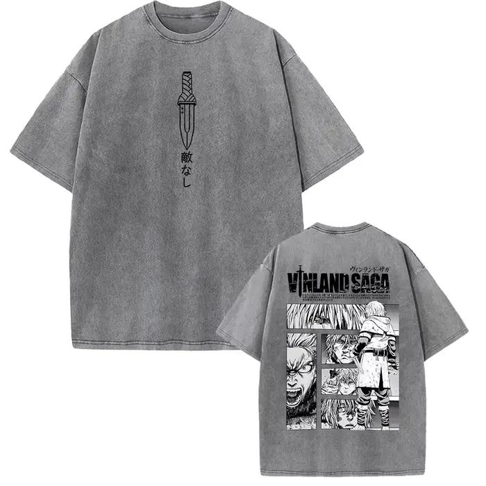 VINLAND SAGA Manga T-shirt graphique Thorfinn Vintage lavé surdimensionné