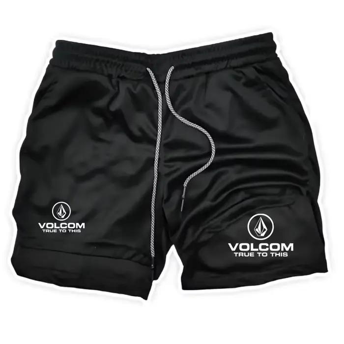 VOLCOM – short de course 2 en 1 imprimé pour hommes