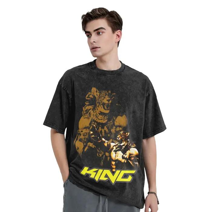 Tekken 8 King hommes T-Shirts lavé Vintage