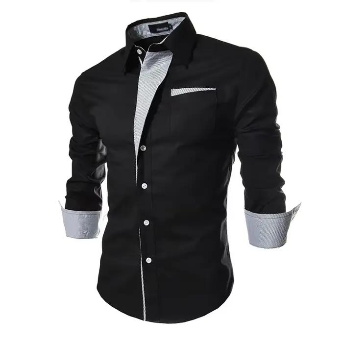 Chemises rayées pour hommes à manches longues affaires coupe ajustée Chemise masculine noir blanc 2025 vêtements sociaux Camisa Masculina Vetement Homme