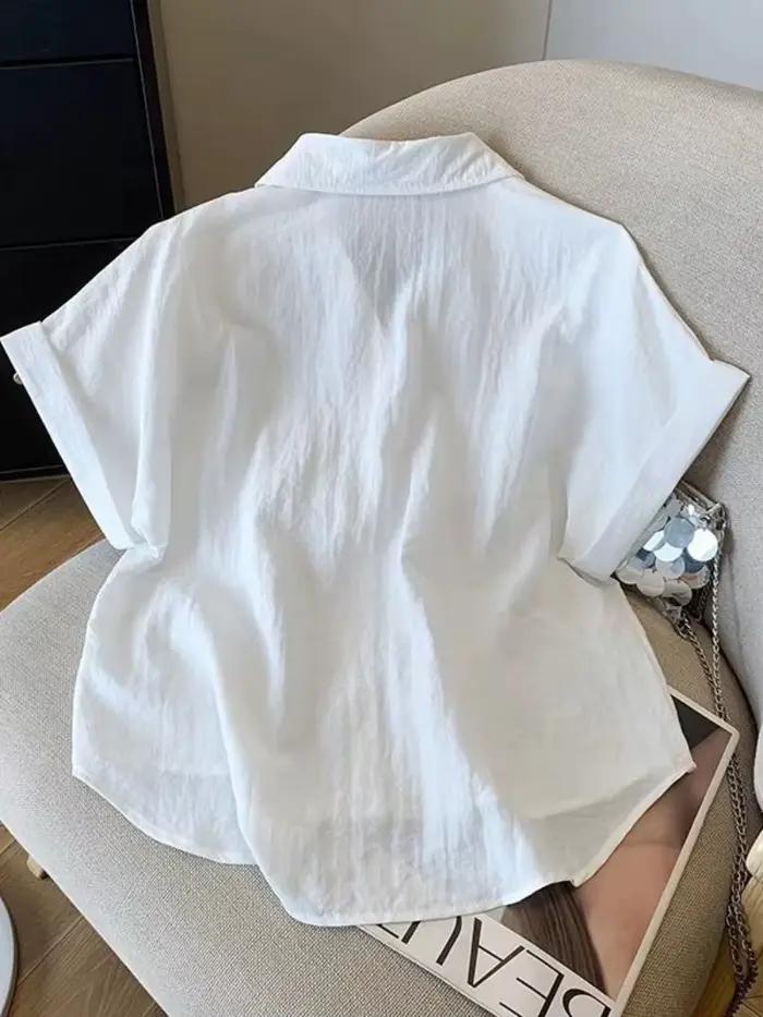 Chemise en coton blanc pour femmes