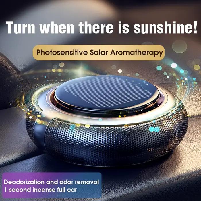 Nouveau haute qualité énergie solaire rotatif aromathérapie voiture désodorisant parfum