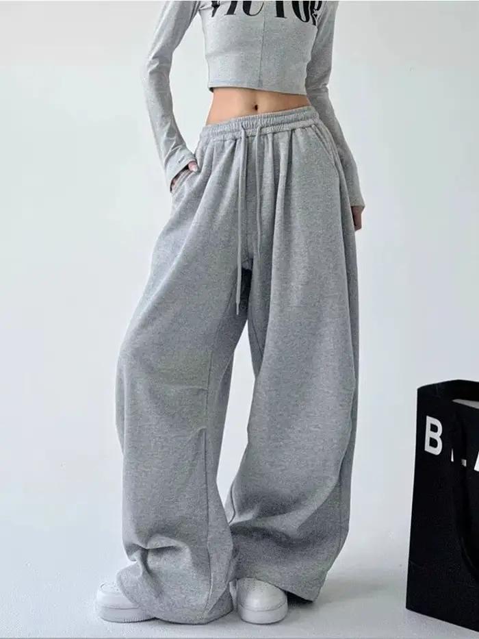 Pantalon de survêtement Y2K Harajuku à jambe large pour femme