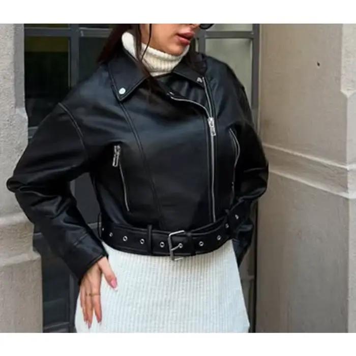 Veste courte de couleur unie pour femmes