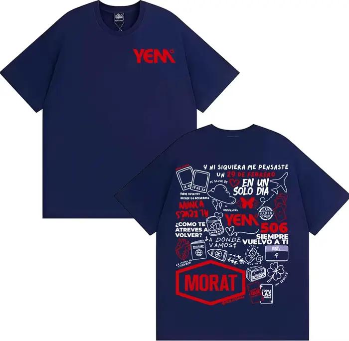 Bande Morat Yem Album impression graphique T-shirts hommes femmes mode Hip Hop Streetwear T-shirt de haute qualité col