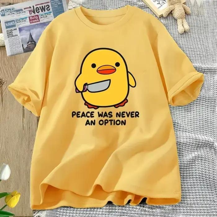 La paix n'a jamais une Option T-shirt Animal mignon drôle oie graphique t-shirts mode Harajuku Kawaii