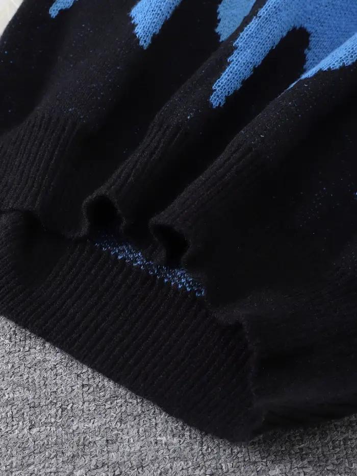 Nouveau populaire motif de feu pull déchiré
