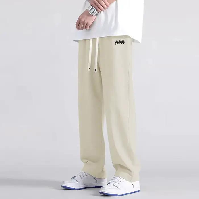 Pantalon de jogging homme à jambe droite en polyester pour course, sport, randonnée et activités quotidiennes